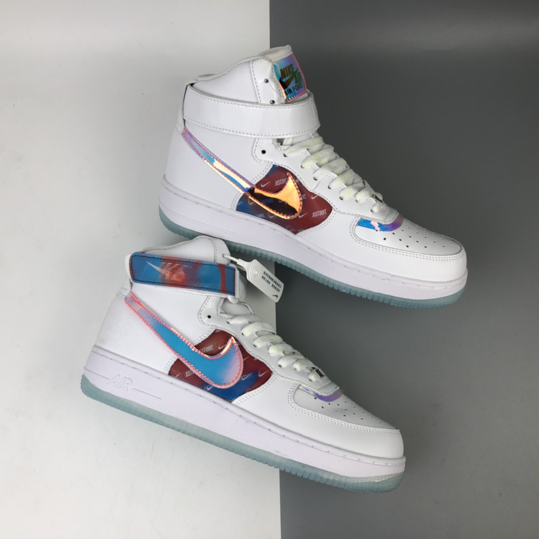 200 Nike Air Force 1'07 LV8 ”Good Game” 电玩限定 白炫彩镭射魔术贴高帮板鞋 DC2111-191