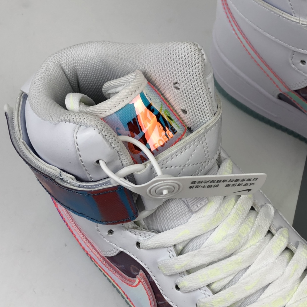 200 Nike Air Force 1'07 LV8 ”Good Game” 电玩限定 白炫彩镭射魔术贴高帮板鞋 DC2111-191