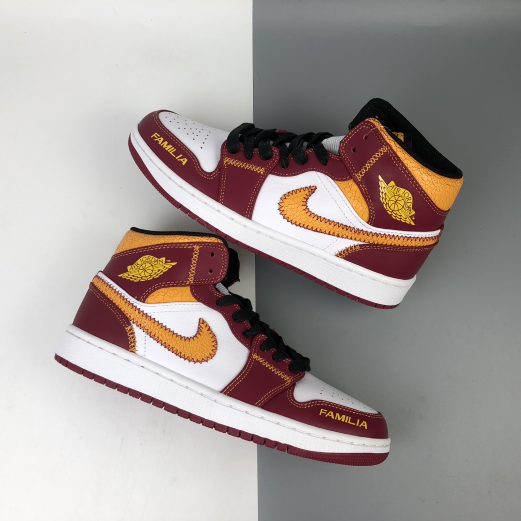 240 Air Jordan 1 Mid “Familia” 乔1 中帮百搭休闲运动板鞋 亡灵节 DC0350-100