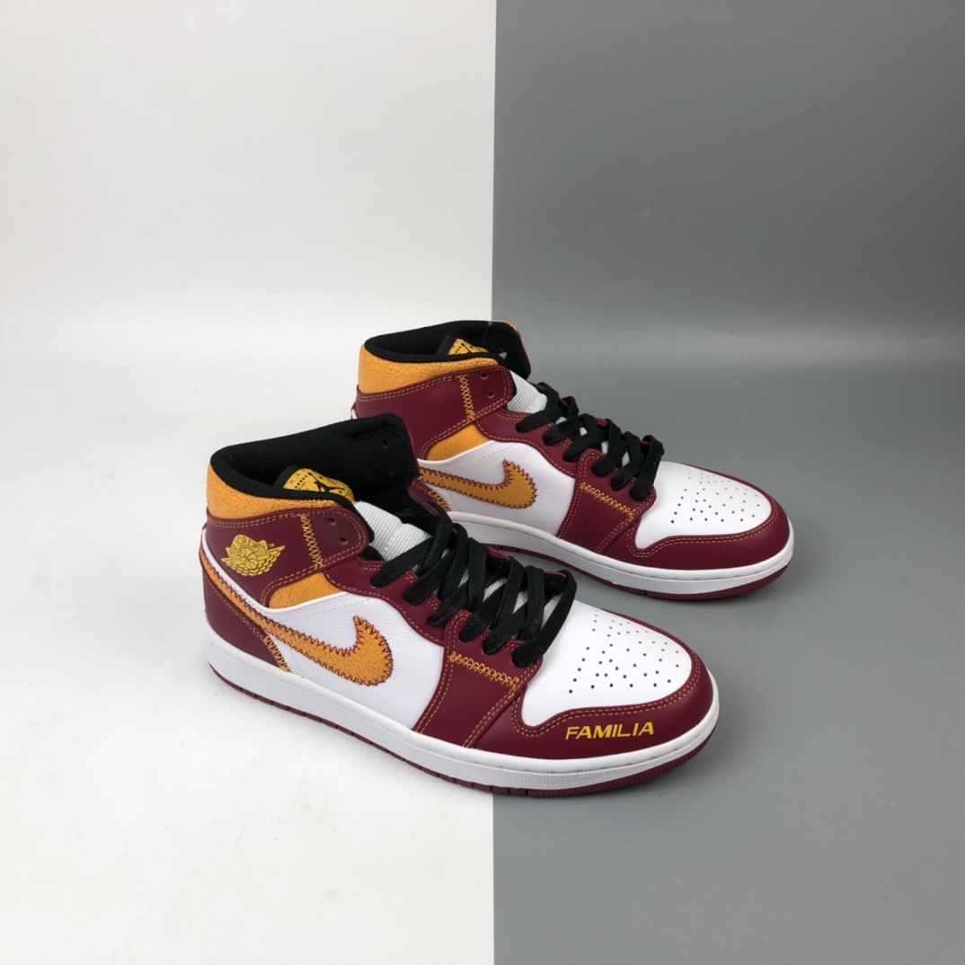 240 Air Jordan 1 Mid “Familia” 乔1 中帮百搭休闲运动板鞋 亡灵节 DC0350-100