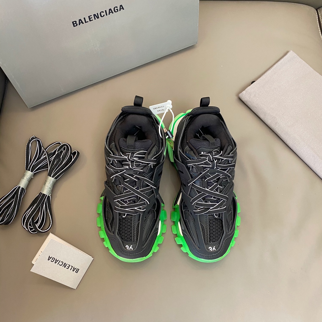 Fondo negro verde Balenciaga · Balenciaga 2021ss nuevo nuevo color Track 3.0 zapatos para papá de tercera generación za…
