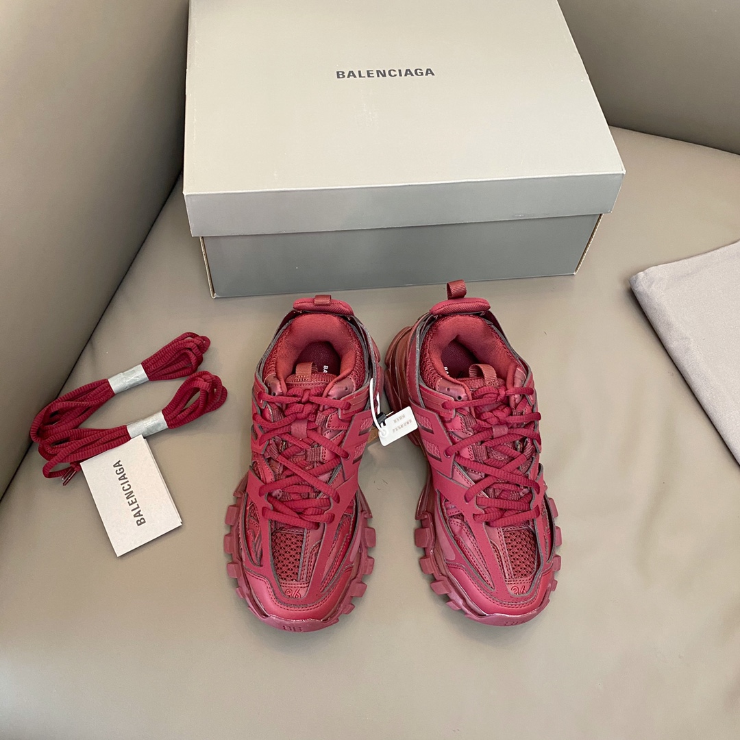 Rojo oscuro Balenciaga · Balenciaga 2021ss nuevo nuevo color Track 3.0 zapatos para papá de tercera generación, zapatos…