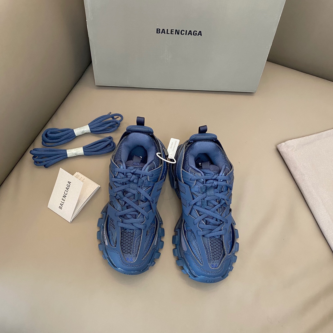 Azul oscuro Balenciaga · Balenciaga 2021ss nuevo nuevo color Track 3.0 zapatos para papá de tercera generación, zapatos…