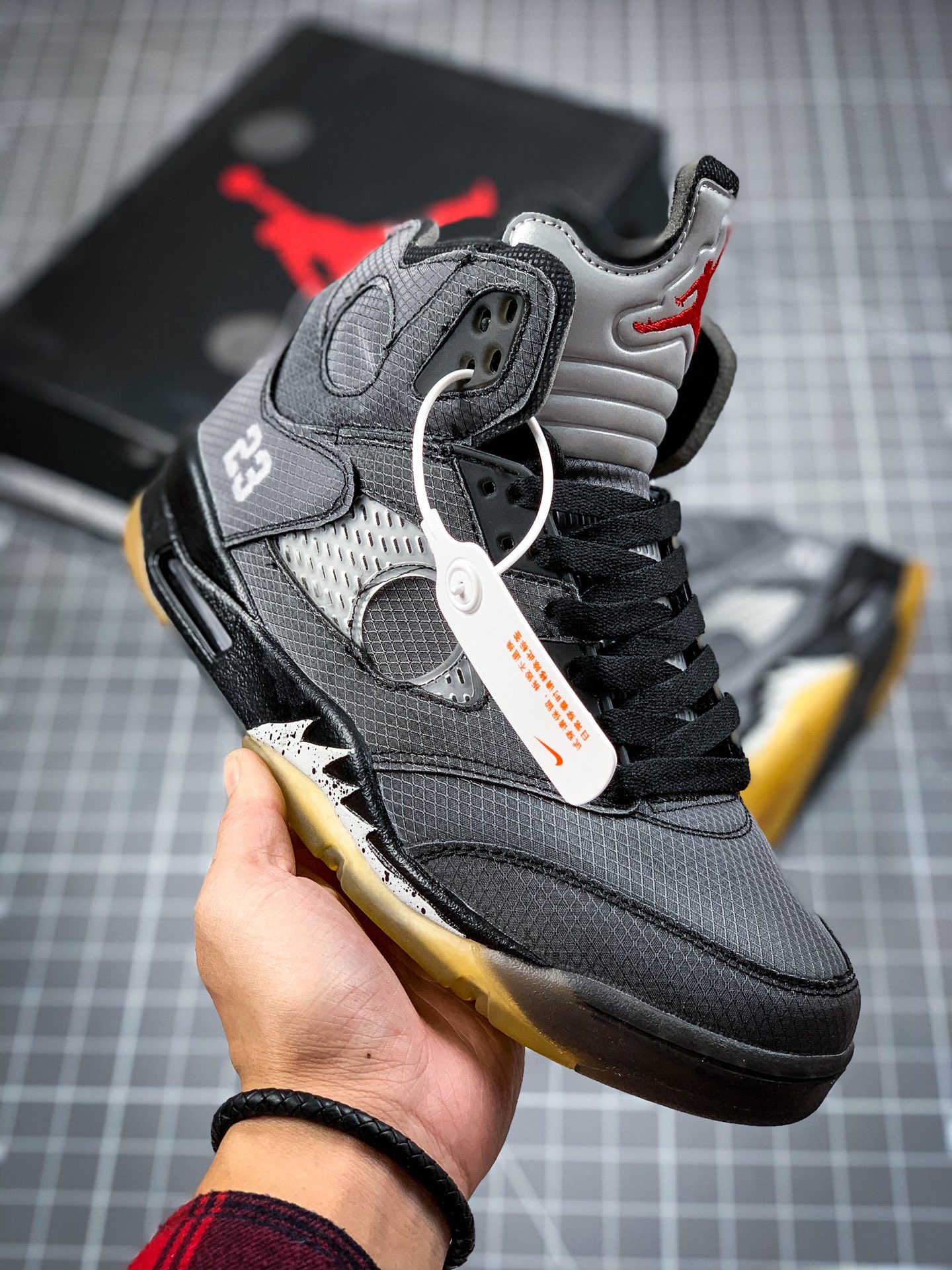 200 OFF-White x Air Jordan 5 Retro SP OW联名AJ5乔5联名男子篮球鞋 CT8480-001