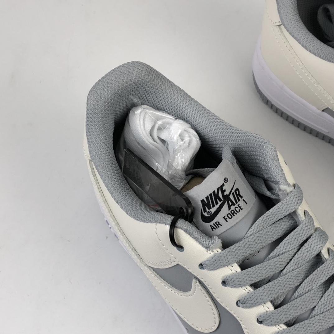 200 Nike Air Force 1 Low 空军一号经典低帮百搭休闲运动板鞋 米白浅灰 AQ4134-405
