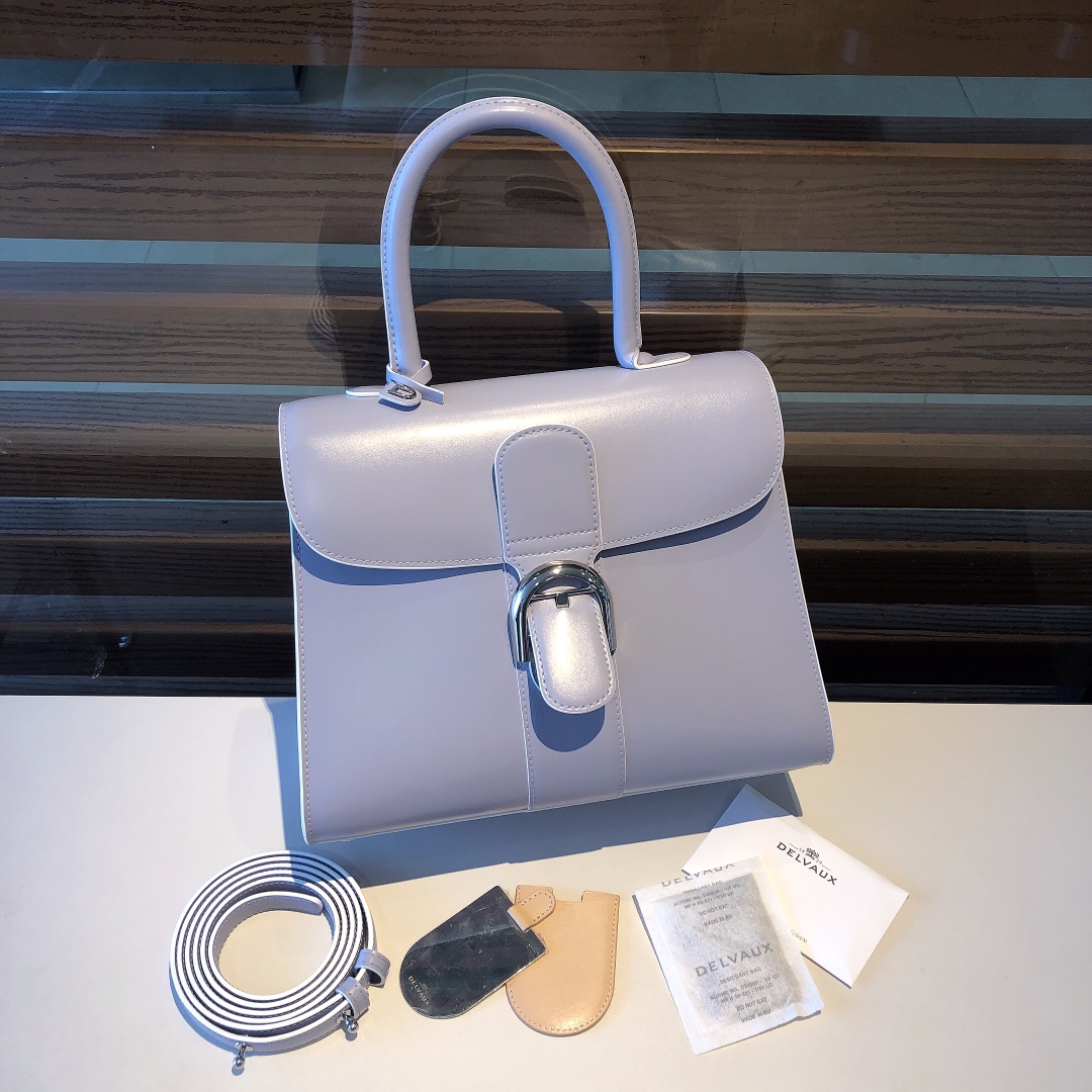 Delvaux Lavender purple silver buckle