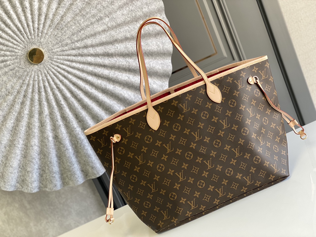 Louis Vuitton LV Neverfull Bags Handbags Gold Canvas Cowhide Fabric Linen Vintage