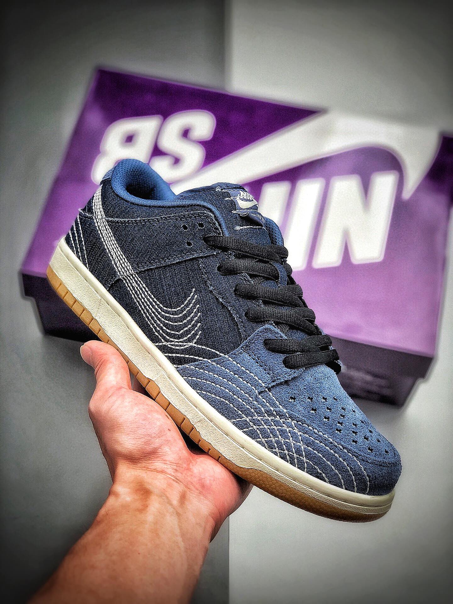Nike SB Dunk Low Pro PRM "Denim Gum", mezclilla, calibrado múltiple con chip de inducción independiente, #reproducción …