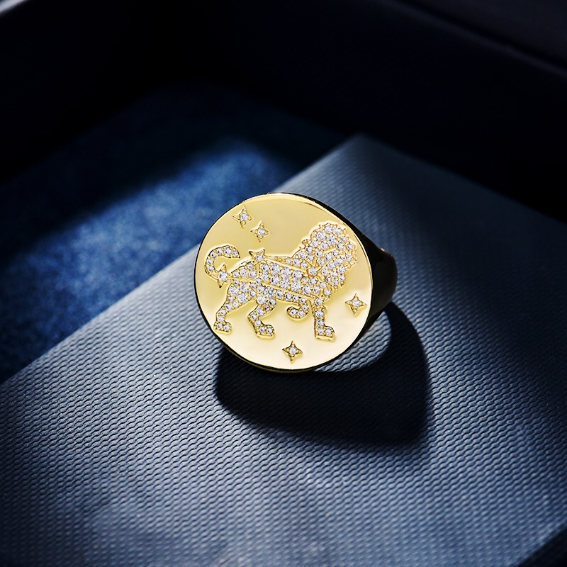 💰80 高品质❗Apm monaco 金色狮子座戒指！全新系列Constellation已上线，系列主题启发自宇宙星术及深邃星空，有没有星耀到你！小酷炫小摇滚刻上你的专属星座，简直要帅到起飞！码数678～