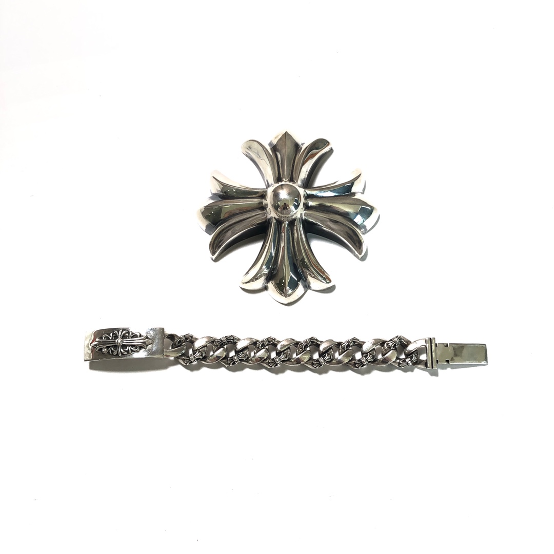 Chrome Hearts 𝐂𝐡𝐫𝐨𝐦𝐞 𝐡𝐞𝐚𝐫𝐭𝐬 克罗心十字花男士手链