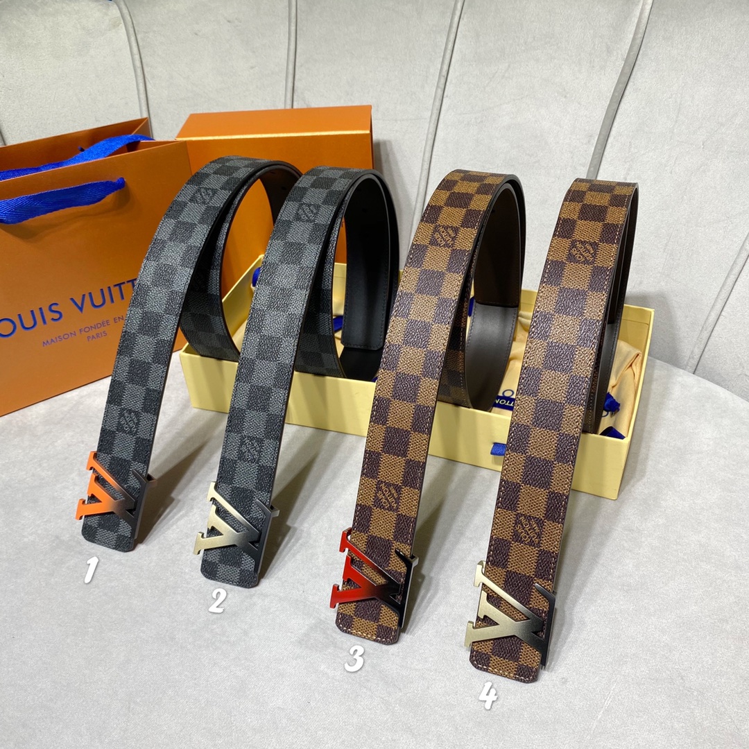 Designer Wholesale Replica
 Louis Vuitton Belts Men Calfskin Canvas Cowhide