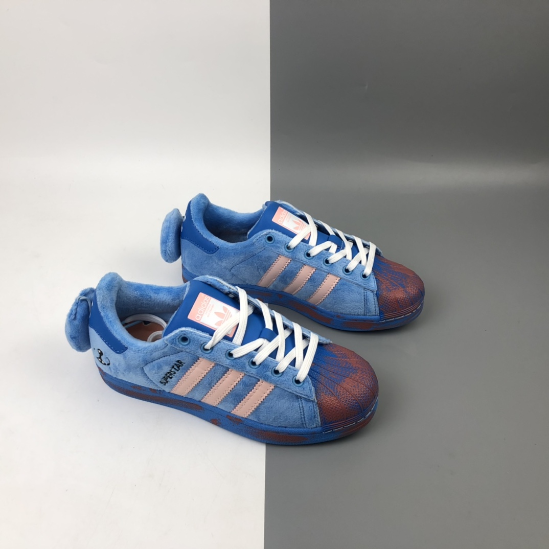 200 Adaias Melting Sadness x Adidas Originals Superstar贝壳头经典百搭休闲运动板鞋“小兔子”FZ5253