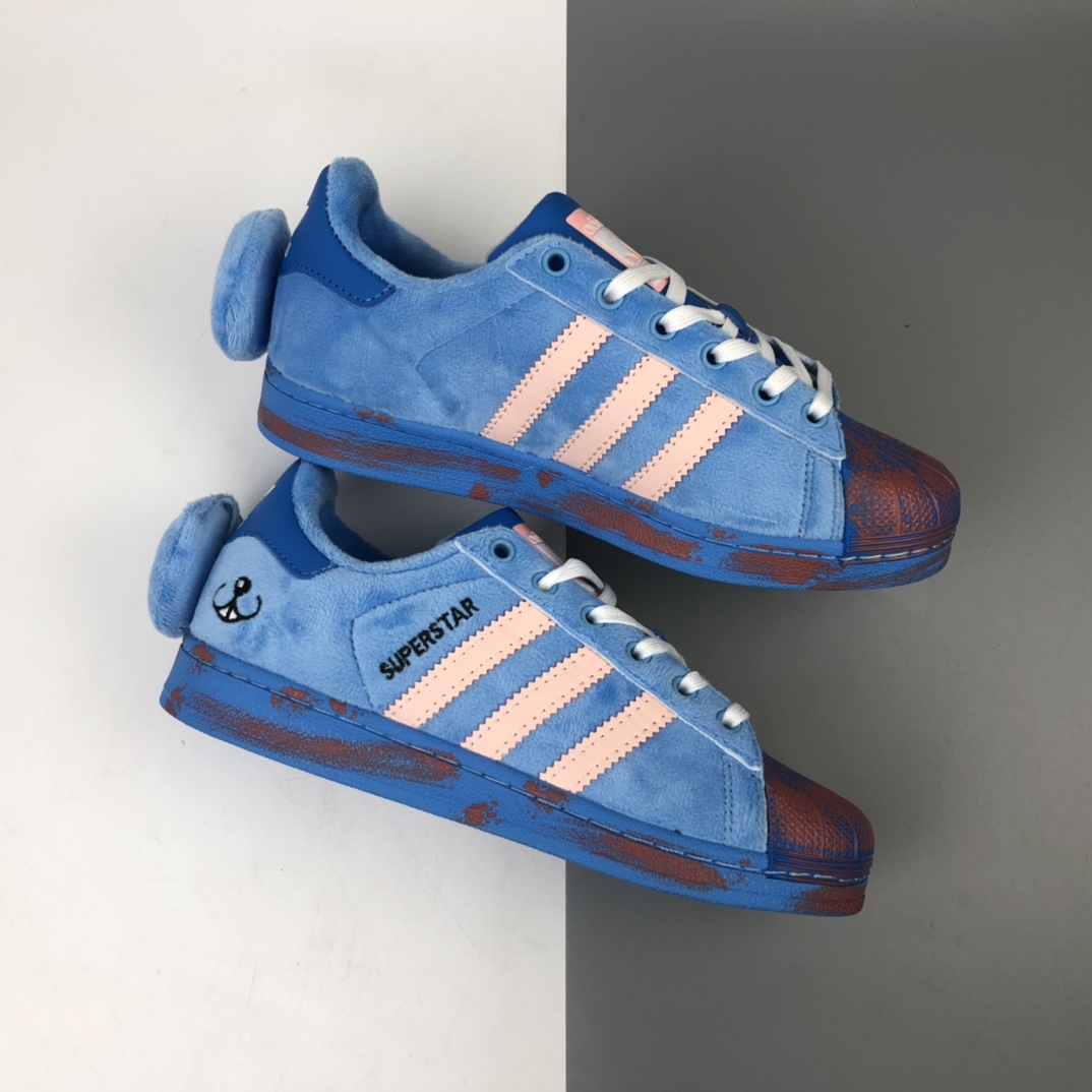 200 Adaias Melting Sadness x Adidas Originals Superstar贝壳头经典百搭休闲运动板鞋“小兔子”FZ5253