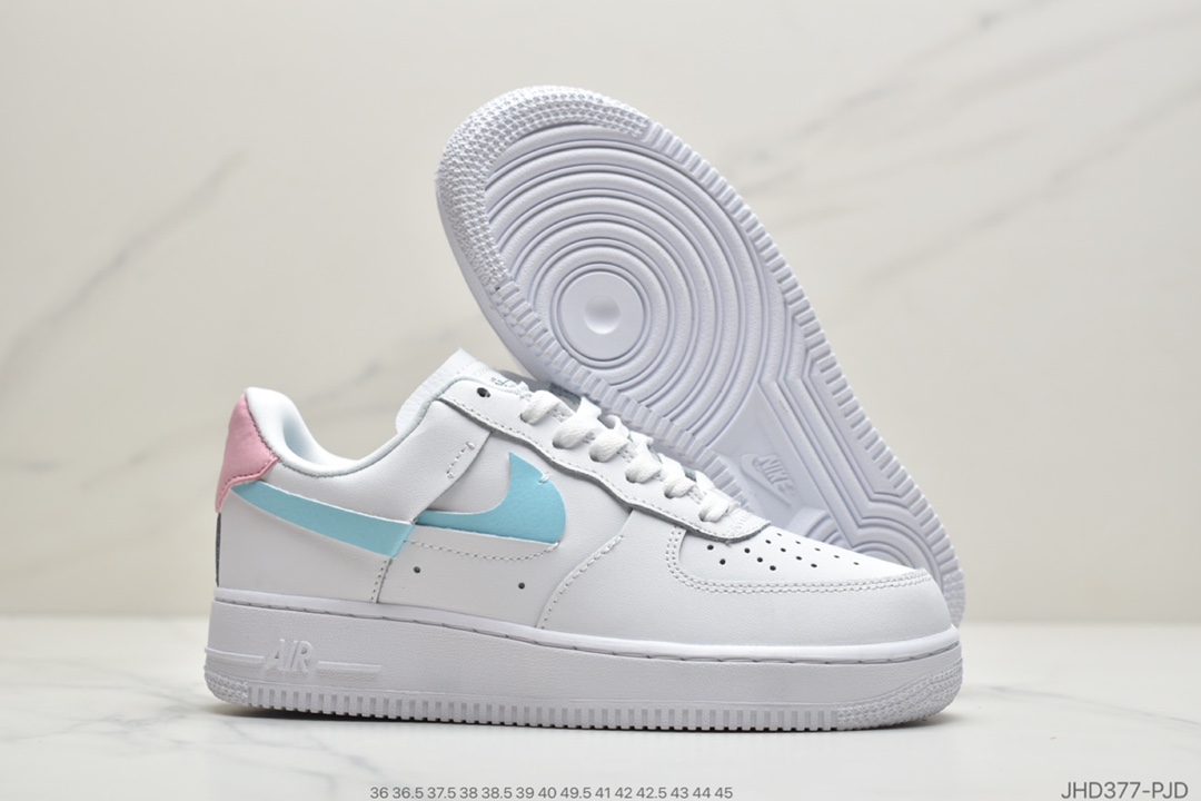 190 公司级耐克Nike Wmns Air Force 1 '07 LX”White/Red/Blue”空军一号经典低帮百搭休闲运动板鞋“皮革白红蓝蛇纹解构断钩”DC1164-100