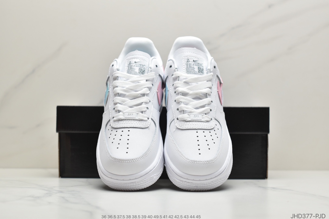 190 公司级耐克Nike Wmns Air Force 1 '07 LX”White/Red/Blue”空军一号经典低帮百搭休闲运动板鞋“皮革白红蓝蛇纹解构断钩”DC1164-100