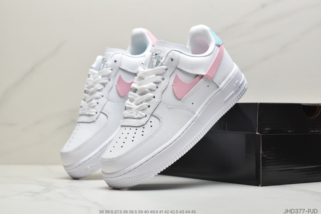 190 公司级耐克Nike Wmns Air Force 1 '07 LX”White/Red/Blue”空军一号经典低帮百搭休闲运动板鞋“皮革白红蓝蛇纹解构断钩”DC1164-100