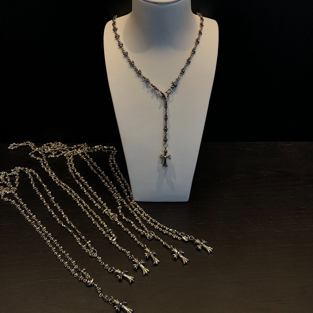 Chrome Hearts 𝐂𝐡𝐫𝐨𝐦𝐞 𝐡𝐞𝐚𝐫𝐭𝐬克罗心 套环拼接项链