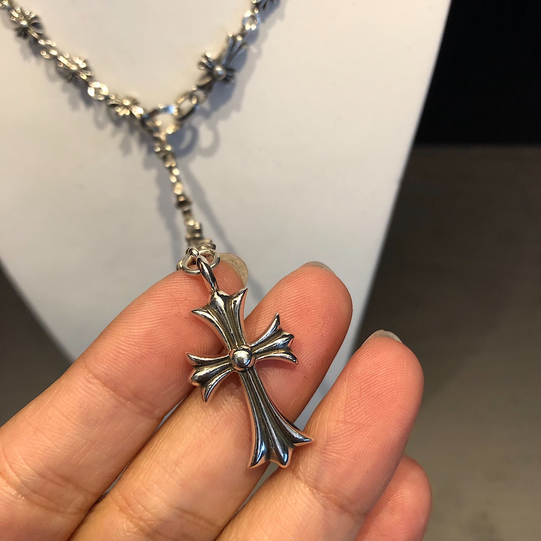 Chrome Hearts 𝐂𝐡𝐫𝐨𝐦𝐞 𝐡𝐞𝐚𝐫𝐭𝐬克罗心 套环拼接项链