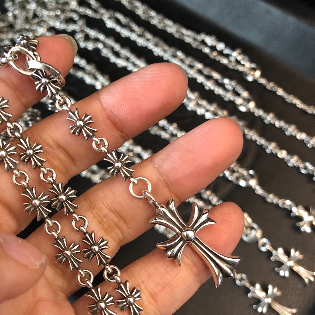 Chrome Hearts 𝐂𝐡𝐫𝐨𝐦𝐞 𝐡𝐞𝐚𝐫𝐭𝐬克罗心 套环拼接项链