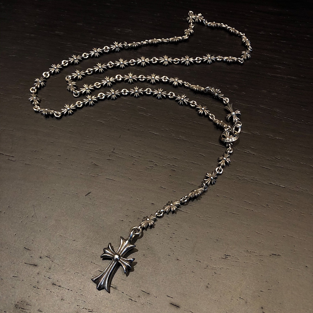 Chrome Hearts 𝐂𝐡𝐫𝐨𝐦𝐞 𝐡𝐞𝐚𝐫𝐭𝐬克罗心 套环拼接项链