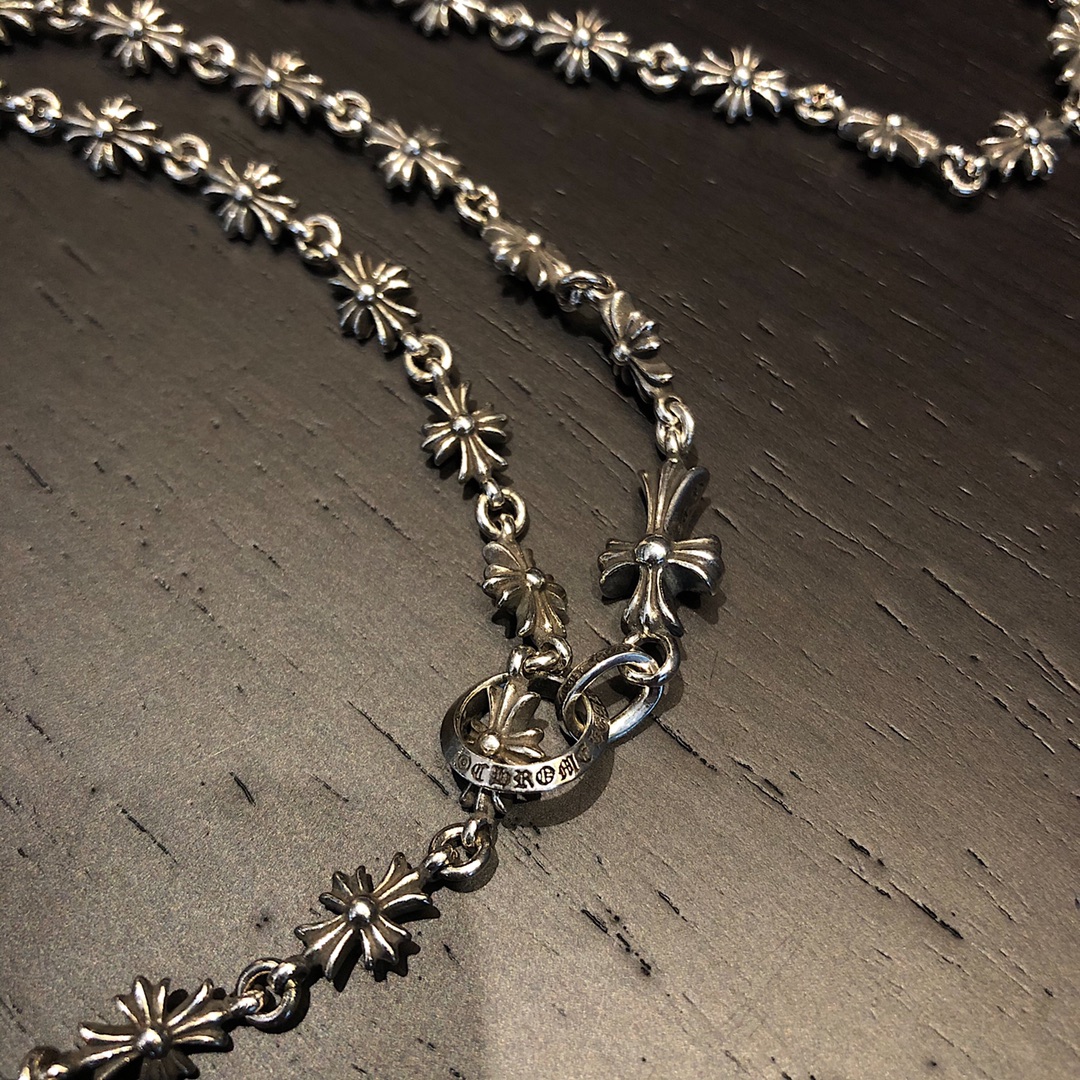 Chrome Hearts 𝐂𝐡𝐫𝐨𝐦𝐞 𝐡𝐞𝐚𝐫𝐭𝐬克罗心 套环拼接项链