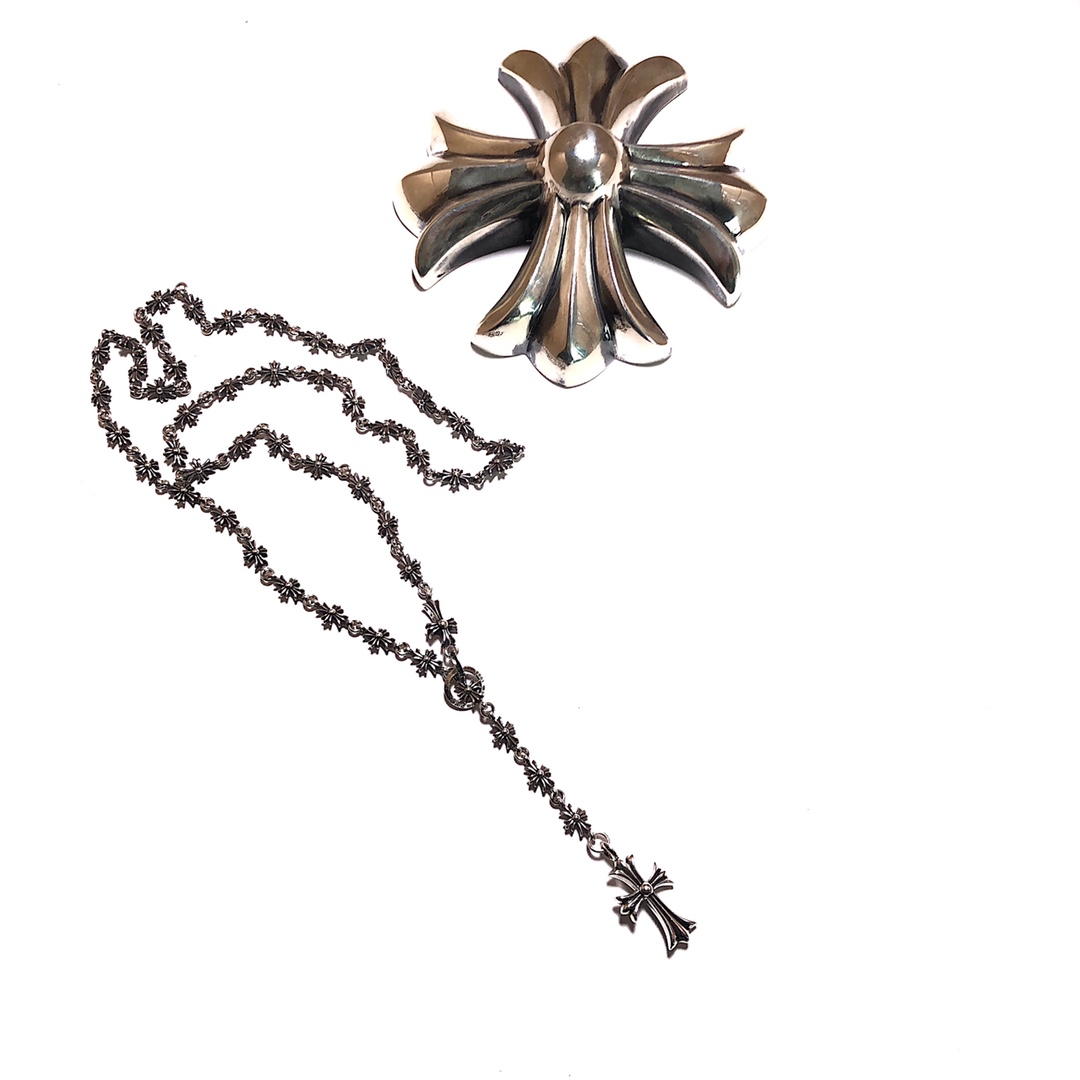 Chrome Hearts 𝐂𝐡𝐫𝐨𝐦𝐞 𝐡𝐞𝐚𝐫𝐭𝐬克罗心 套环拼接项链