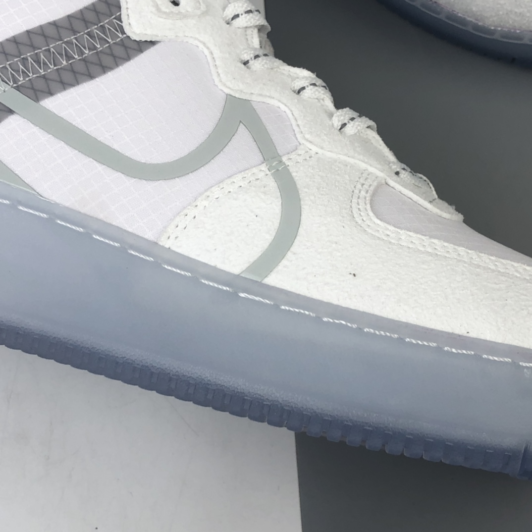 220 Nike Air Force 1 React QS Light Bone  波纹 冰块 冰蓝空军一号白蓝色低帮运动休闲板鞋 CQ8879-100