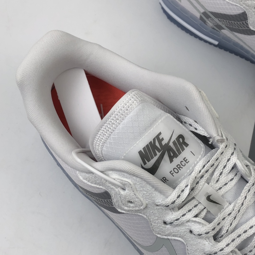 220 Nike Air Force 1 React QS Light Bone  波纹 冰块 冰蓝空军一号白蓝色低帮运动休闲板鞋 CQ8879-100