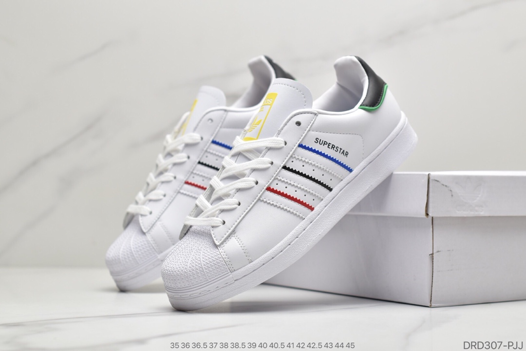 110 真标阿迪达斯adidas三叶草 Originals Superstar Superstar50周年多彩 贝壳头经典百搭休闲运动板鞋 FY2325