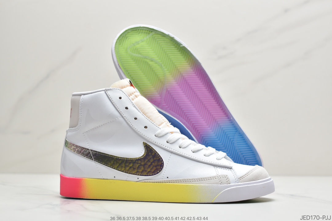 150 公司级耐克NK Blazer Mid '1977 Vintage WE”Multi-Color” 全息镭射小OW“白头层R8纹 CZ8653-136