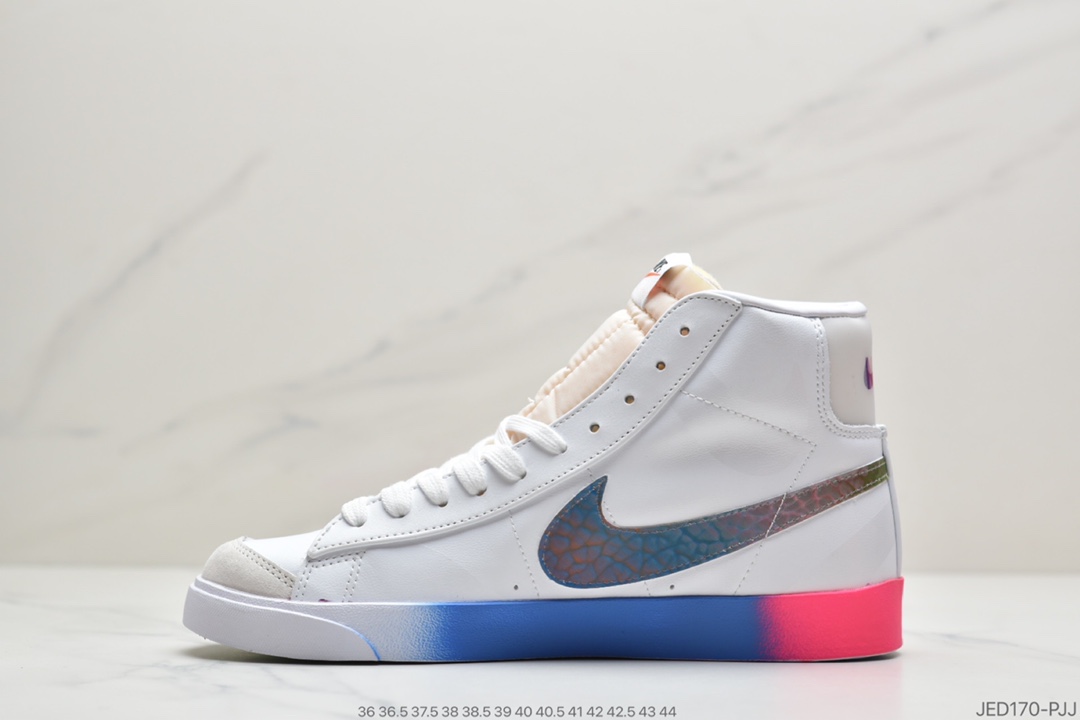 150 公司级耐克NK Blazer Mid '1977 Vintage WE”Multi-Color” 全息镭射小OW“白头层R8纹 CZ8653-136