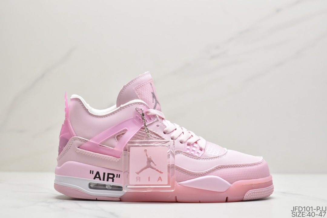 180 Off-White x Air Jordan AJ4 Retro'Cream/Sail'“OW联名沙薄荷绿 玉色”CV9388-003