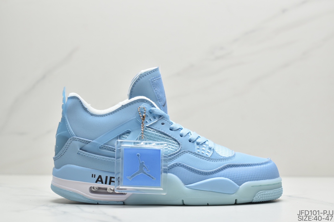 180 Off-White x Air Jordan AJ4 Retro'Cream/Sail'“OW联名沙薄荷绿 玉色”CV9388-003