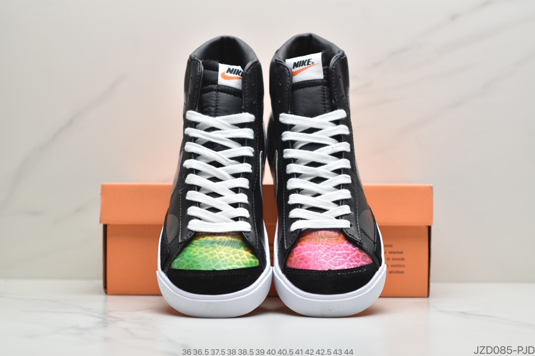 140 公司级耐克NK Blazer Mid '1977 Vintage WE”Multi-Color” 全息镭射小OW“白头层R8纹 CZ8653-136
