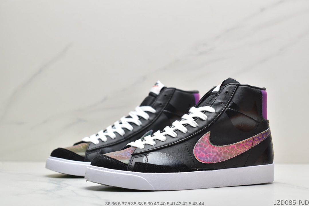 140 公司级耐克NK Blazer Mid '1977 Vintage WE”Multi-Color” 全息镭射小OW“白头层R8纹 CZ8653-136