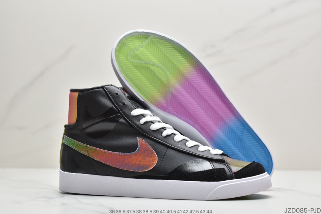 140 公司级耐克NK Blazer Mid '1977 Vintage WE”Multi-Color” 全息镭射小OW“白头层R8纹 CZ8653-136