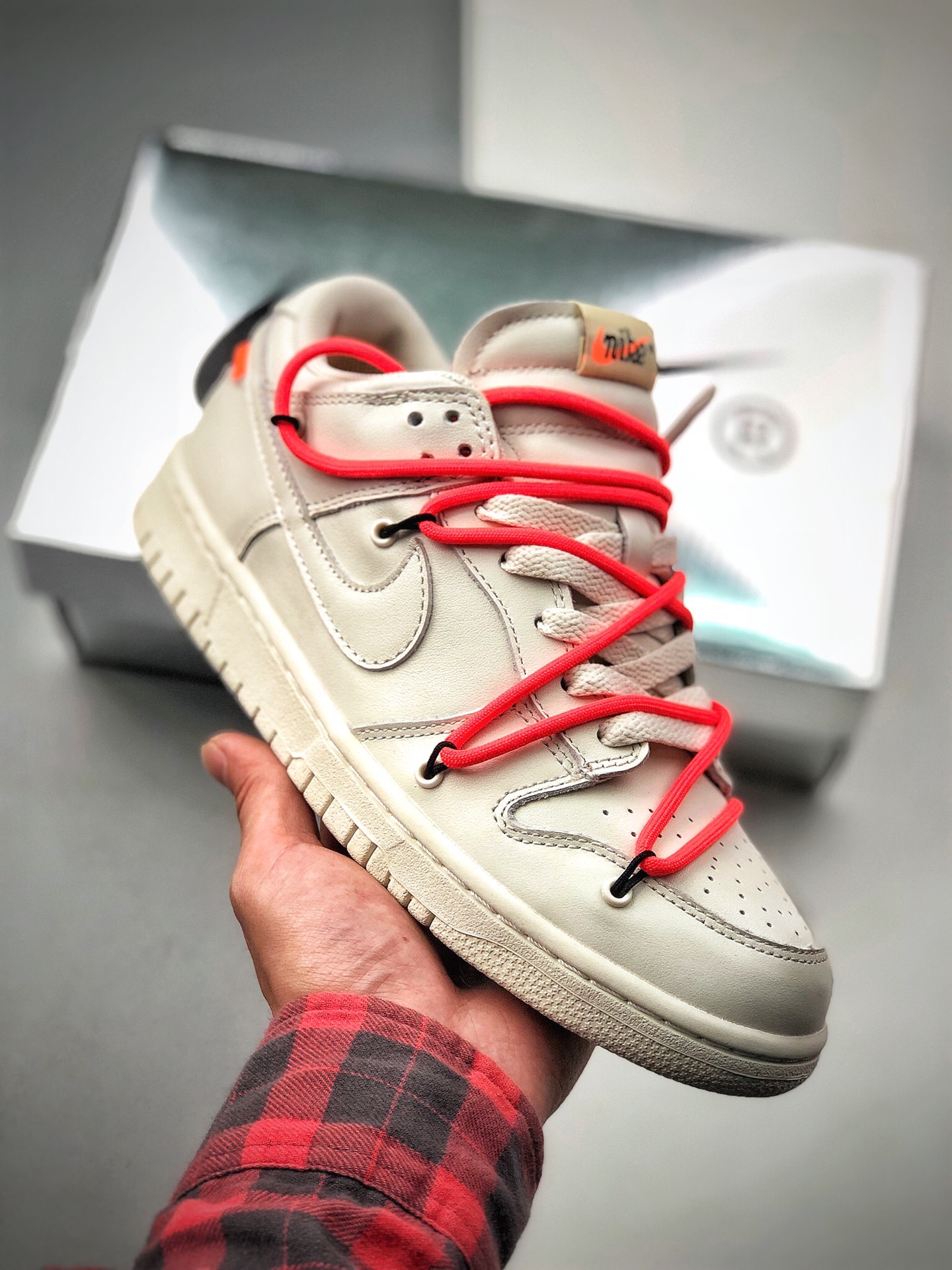 Triple super topic collaboration Off-White x Nike Dunk Low Pine Green collaboration dunk series, low-top with built-in …