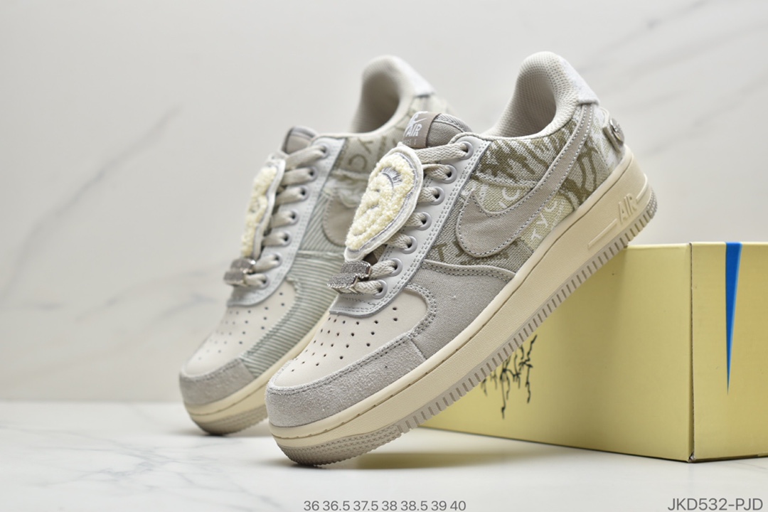 160 真标耐克Travis Scott X Nike Air Force 1 Low Zipper'Cactus Jack'空军一号鬼脸 低帮经典百搭休闲运动板鞋 CN2405-900