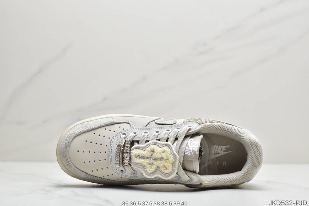 160 真标耐克Travis Scott X Nike Air Force 1 Low Zipper'Cactus Jack'空军一号鬼脸 低帮经典百搭休闲运动板鞋 CN2405-900