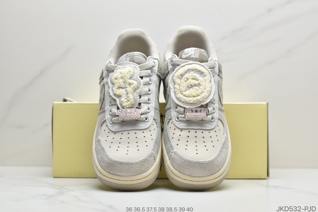160 真标耐克Travis Scott X Nike Air Force 1 Low Zipper'Cactus Jack'空军一号鬼脸 低帮经典百搭休闲运动板鞋 CN2405-900