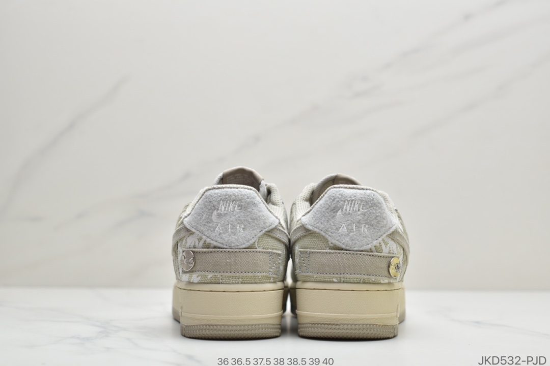 160 真标耐克Travis Scott X Nike Air Force 1 Low Zipper'Cactus Jack'空军一号鬼脸 低帮经典百搭休闲运动板鞋 CN2405-900