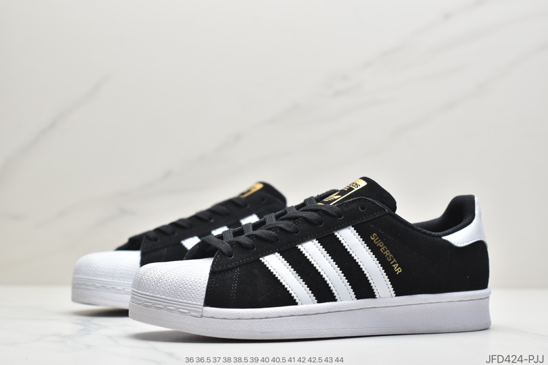 170 公司级阿迪达斯 Adidas Superstar 反毛贝壳头经典百搭休闲运动板鞋 FX2335