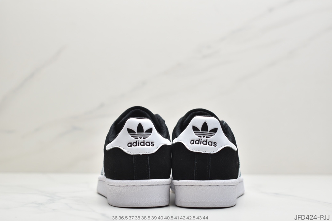 170 公司级阿迪达斯 Adidas Superstar 反毛贝壳头经典百搭休闲运动板鞋 FX2335