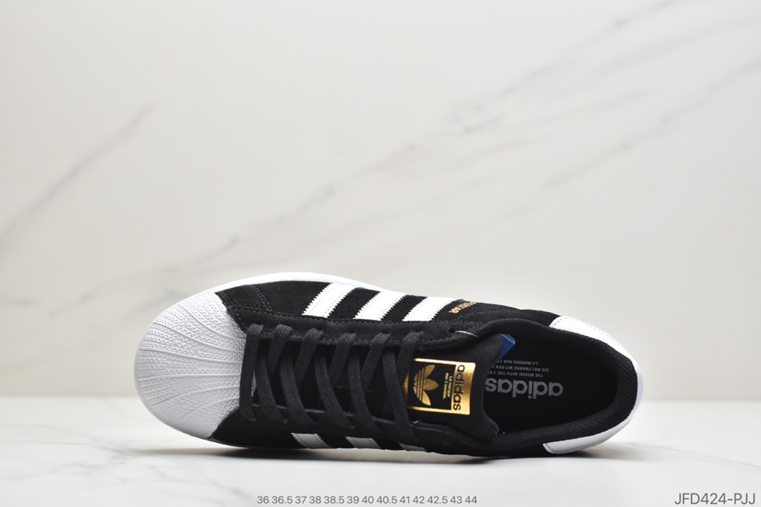 170 公司级阿迪达斯 Adidas Superstar 反毛贝壳头经典百搭休闲运动板鞋 FX2335