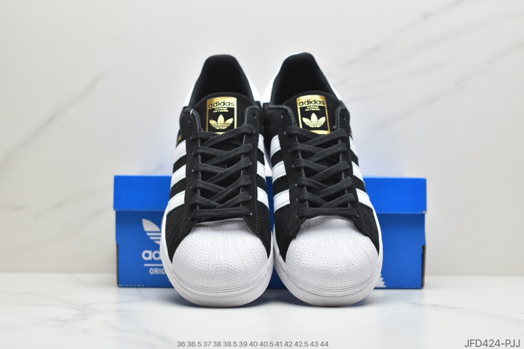 170 公司级阿迪达斯 Adidas Superstar 反毛贝壳头经典百搭休闲运动板鞋 FX2335