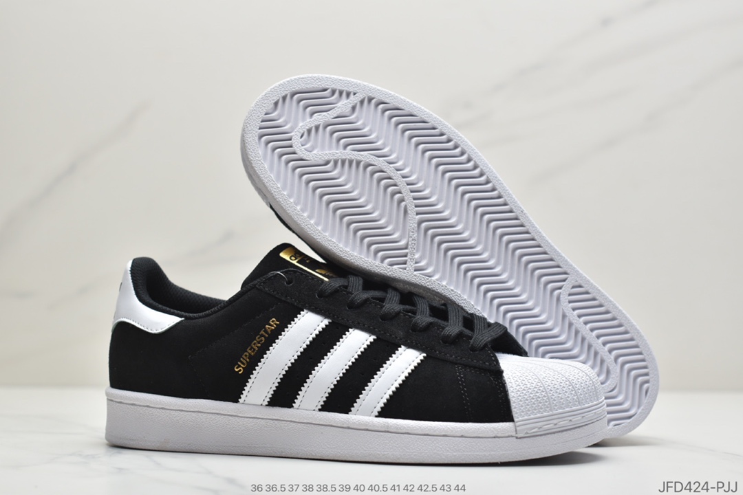 170 公司级阿迪达斯 Adidas Superstar 反毛贝壳头经典百搭休闲运动板鞋 FX2335