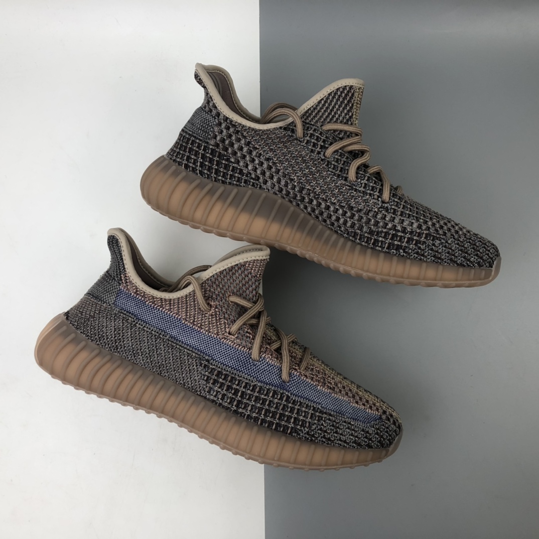 180 Adidas Yeezy 350 Boost V2“Synth”阿迪达斯椰子350百搭轻便爆米花中底休闲运动慢跑鞋 蓝棕 H02795