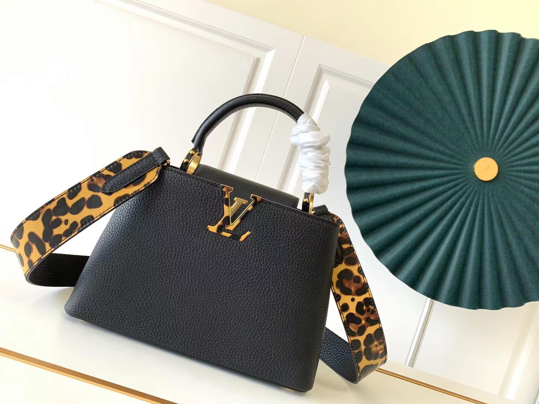 Louis Vuitton LV Capucines Bags Handbags Leopard Print Lychee Pattern Cowhide Sheepskin Fashion Casual M57215