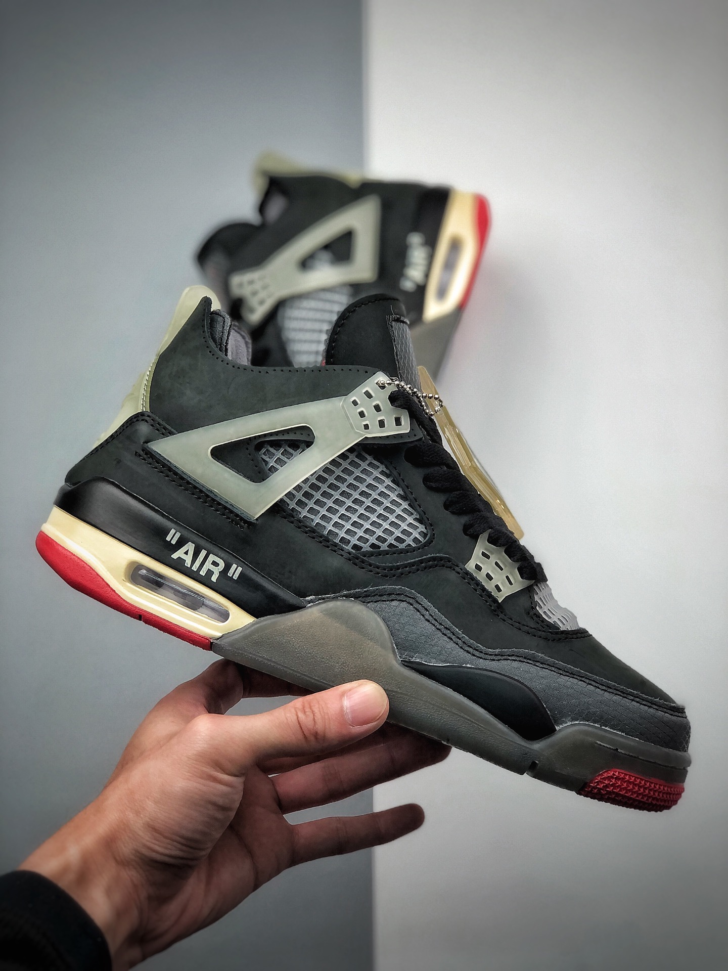 270   Off-White x Air Jordan 4 ”Bred”黑红OW联名蝉翼黑灰红 CV9388-001