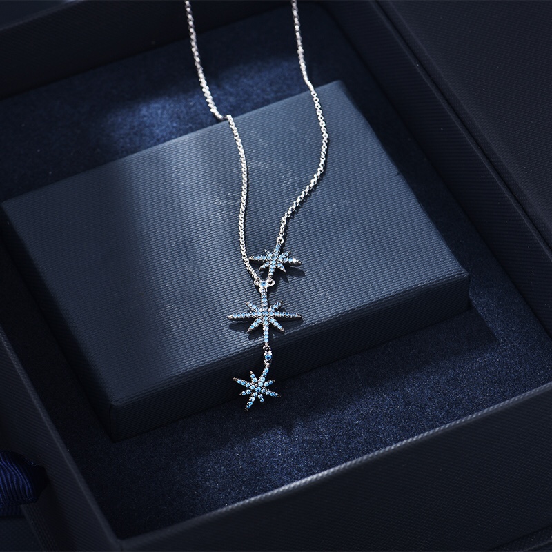 💰100 高品质❗Apm monaco 天猫特定独家湖水蓝三米字项链！最最最经典的星星款式，很仙气，真的很美，星星bling bling闪耀，自由调节尾链～